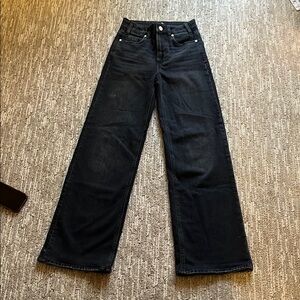 PAIGE Black Flare Wide-Leg Jeans